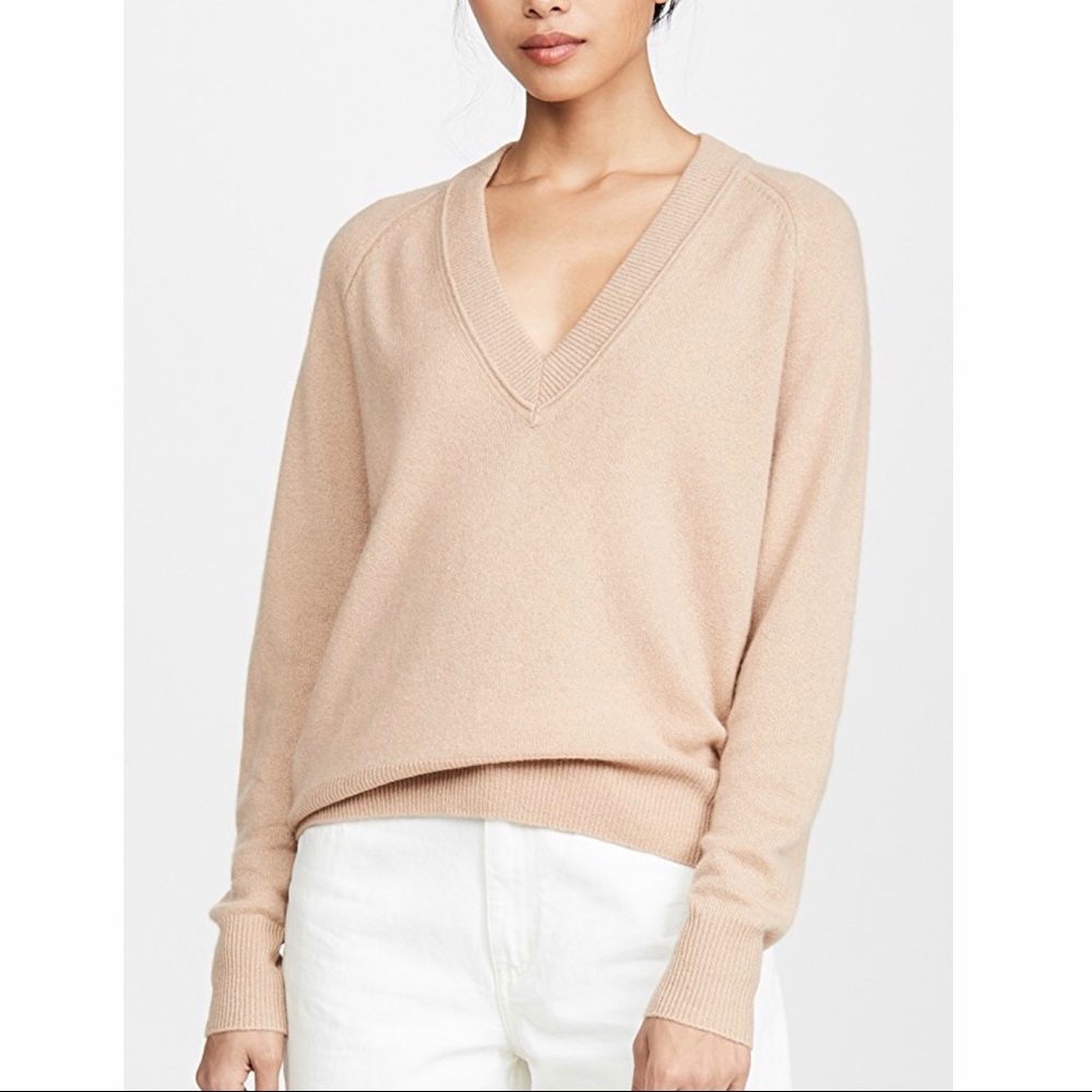 Tan v-neck sweater